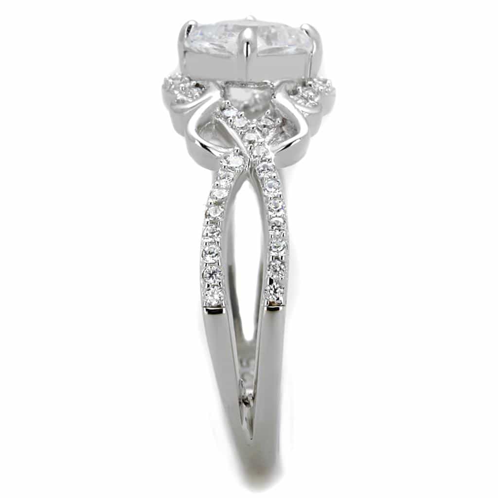Sterling Silver CZ Princess Crown Filigree Pave Ring view 8