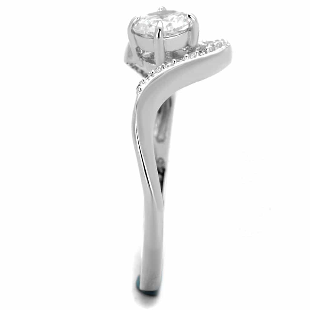 Sterling Silver CZ Round Swirl Loop Pave Ring view 8