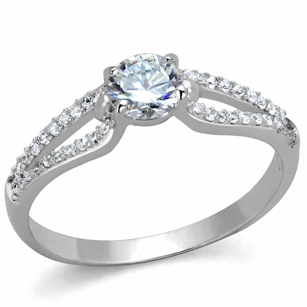 Sterling Silver CZ Round Cushion Halo Pave Wide Ring view 10