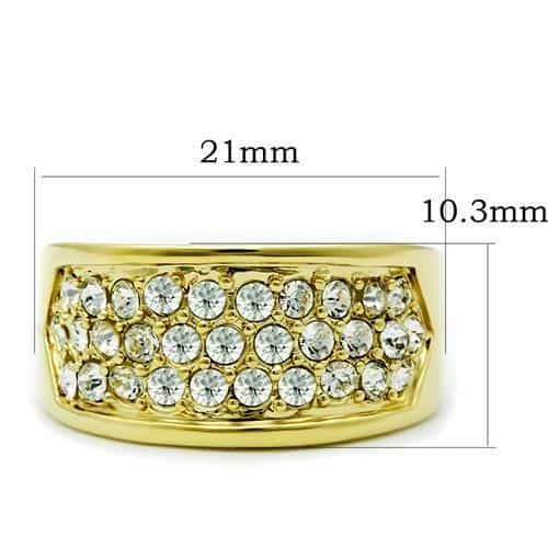 Brass Gold CZ Pave Wide Dome Band Ring view 4