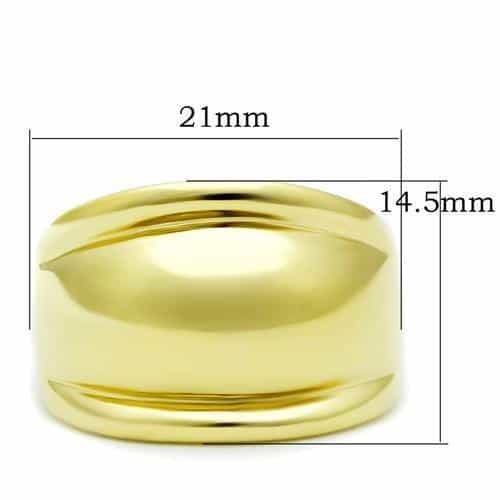 Brass Gold Polished Smooth Wide Dome Band Ring view 4