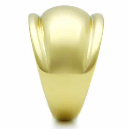 Brass Gold Polished Smooth Wide Dome Band Ring view 8