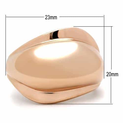 Brass Rose Gold Polished Smooth Wide Dome Band Ring view 4
