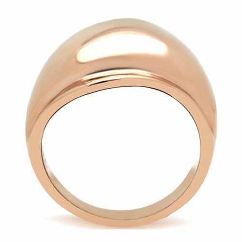 Brass Rose Gold Polished Smooth Wide Dome Band Ring view 6