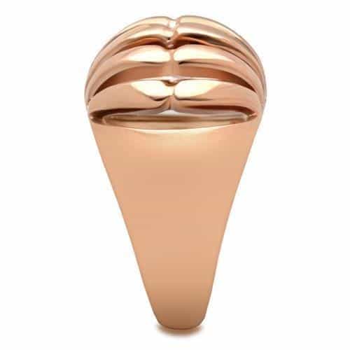 Brass Rose Gold Polished Open Cage Crown Dome Ring view 8
