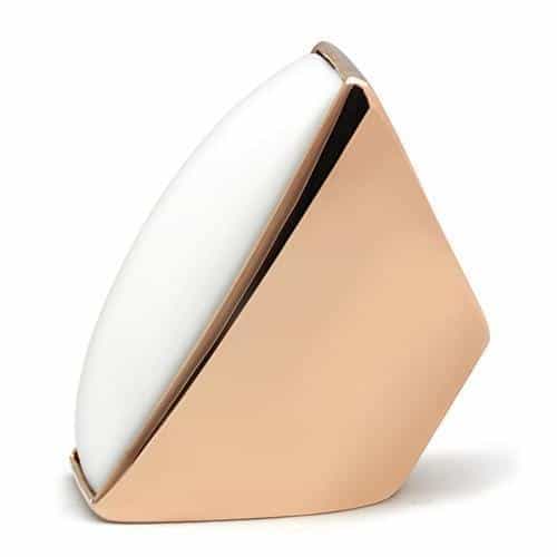 Brass Rose Gold White Enamel Rectangle Bar Geometric Ring view 8