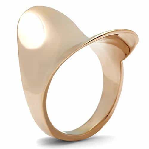 Brass Rose Gold Polished Sculptural Fan Shield Wide Ring view 8