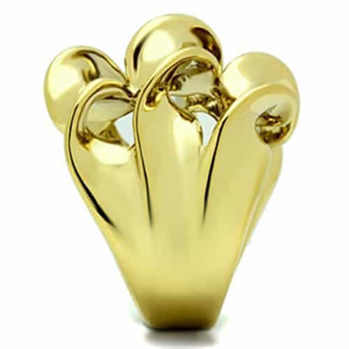 Brass Gold Polished Cuban Curb Chain Link Wide Cocktail Ring view 8
