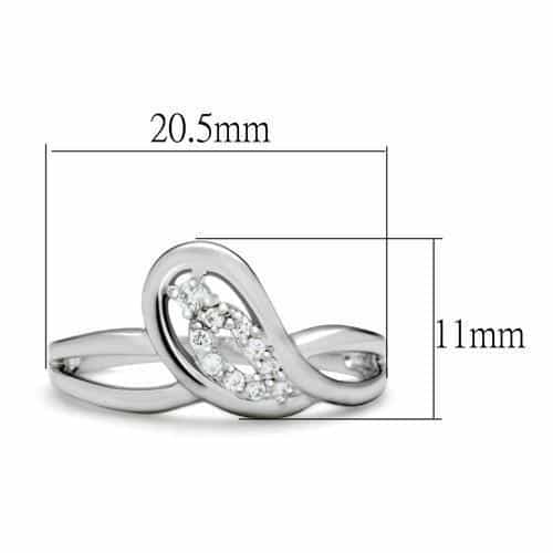 Brass Silver CZ Pave Infinity Loop Crossover Ring view 4