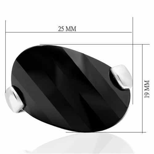 Brass Silver Black Resin Diagonal Stripe Dome Cocktail Ring view 4