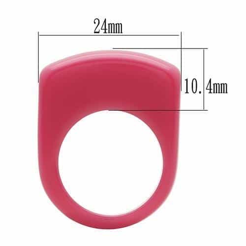 Pink Orange Resin Solid Color Dome Ring Set Ring view 6