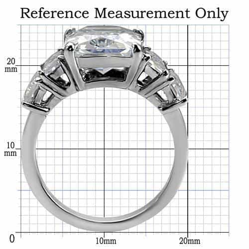 Stainless Steel CZ Princess Cut Trillion Ring view 4