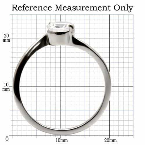Stainless Steel CZ Tension Set Solitaire Ring view 4