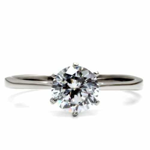 Stainless Steel Solitaire Round Classic Ring view 6