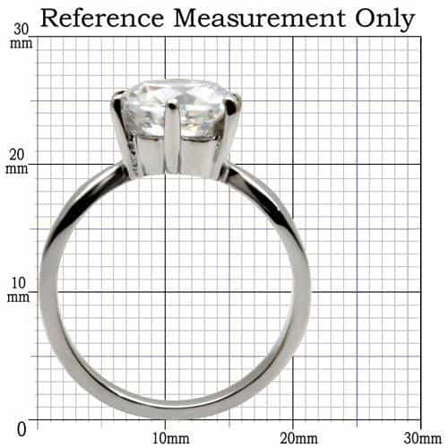 Stainless Steel CZ Round Solitaire Wide Band Ring view 4
