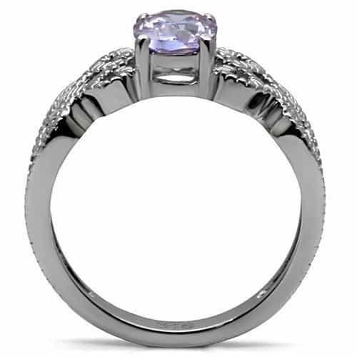 Stainless Steel Lavender Oval Filigree Scroll Ring view 8