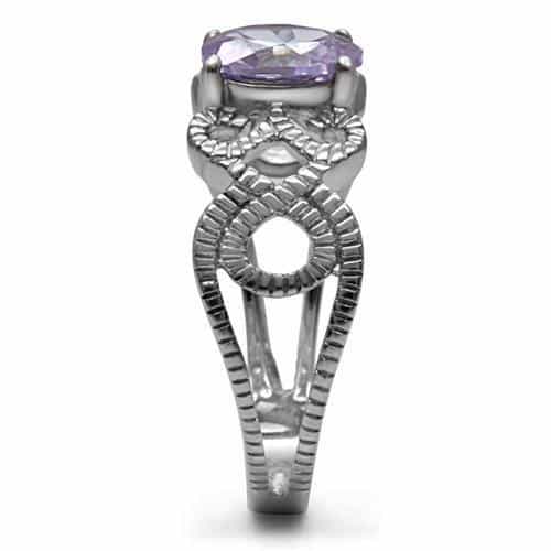 Stainless Steel Lavender Oval Filigree Scroll Ring view 10