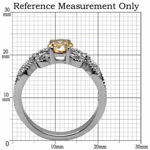 Stainless Steel Champagne Oval Filigree Scroll Ring view 4