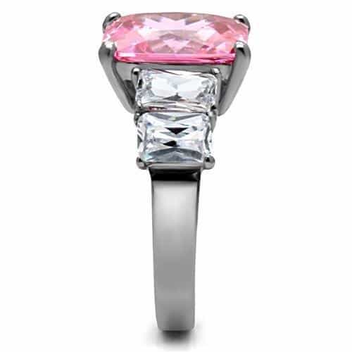Stainless Steel Rose CZ Ring Rose view 5