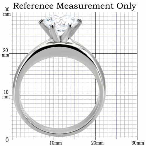 Stainless Steel CZ Round Solitaire Bridal Set Ring view 4
