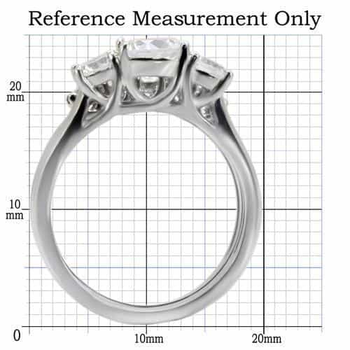 Stainless Steel CZ Flower Cluster Bridal Set Ring view 4
