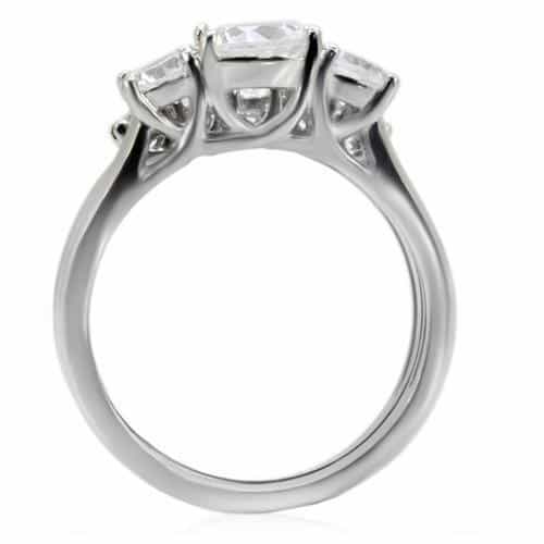 Stainless Steel CZ Flower Cluster Bridal Set Ring view 8