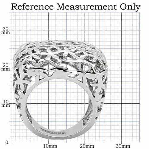 Stainless Steel Filigree Flower Cutout Dome Ring view 4