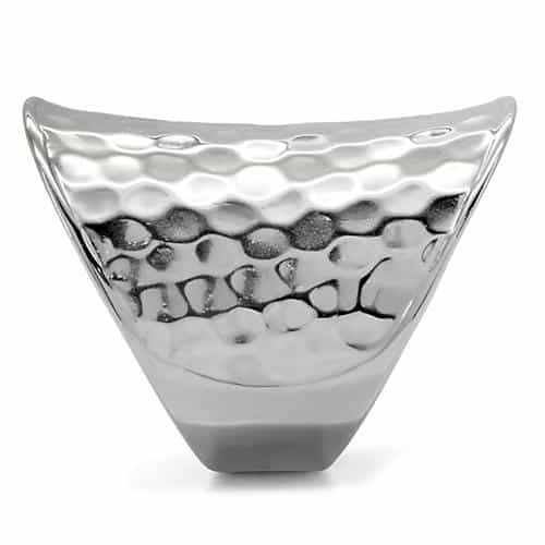 Stainless Steel Hammered Texture Wide Dome Ring view 10