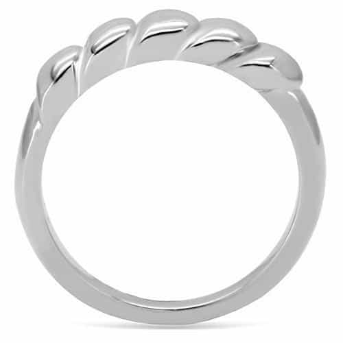 Stainless Steel Polished Scalloped Twist Band Ring view 8