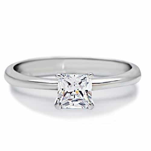Stainless Steel Princess V Prong Ring view 6