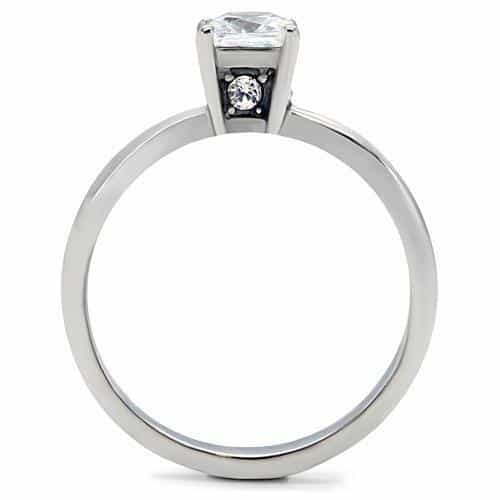 Stainless Steel Princess V Prong Ring view 8