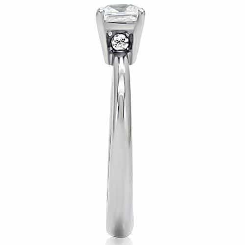 Stainless Steel Princess V Prong Ring view 10