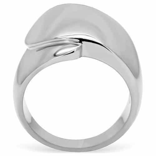 Stainless Steel Polished Flame Tulip Wide Band Ring view 10