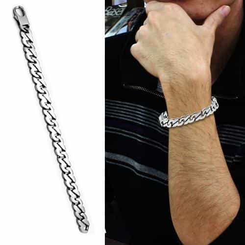 Stainless Steel Silver Polished Mariner Anchor Link Bracelet view 4