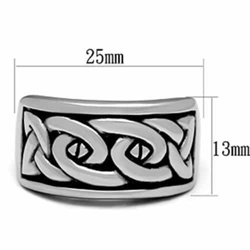 Stainless Steel Silver Celtic Knot Carved Wide Band Ring view 4