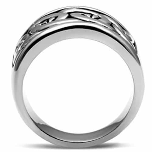 Stainless Steel Silver Celtic Knot Carved Wide Band Ring view 6