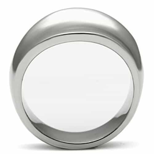 Stainless Steel Silver Polished Swoosh Wave Dome Wide Band Ring view 6