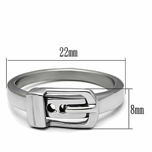 Stainless Steel Silver Polished Buckle Belt Band Ring view 4