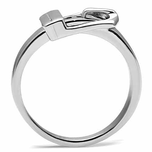 Stainless Steel Silver Polished Buckle Belt Band Ring view 6