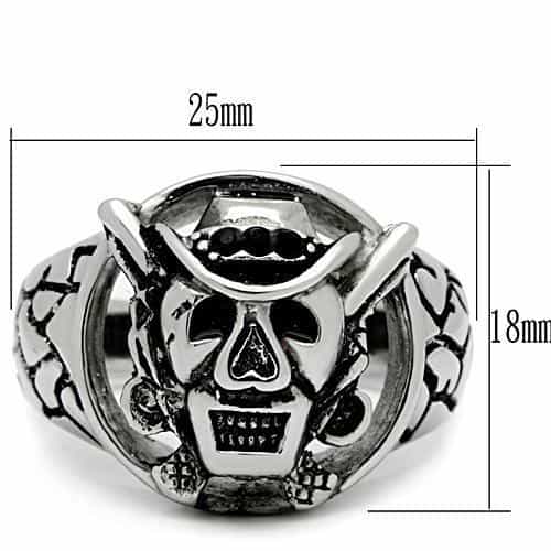 Stainless Steel Silver Skull Crossed Swords Biker Ring view 4