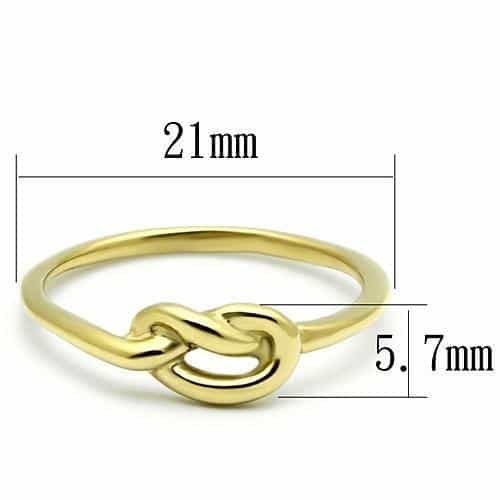 Stainless Steel Gold IP Love Knot Polished Ring view 4