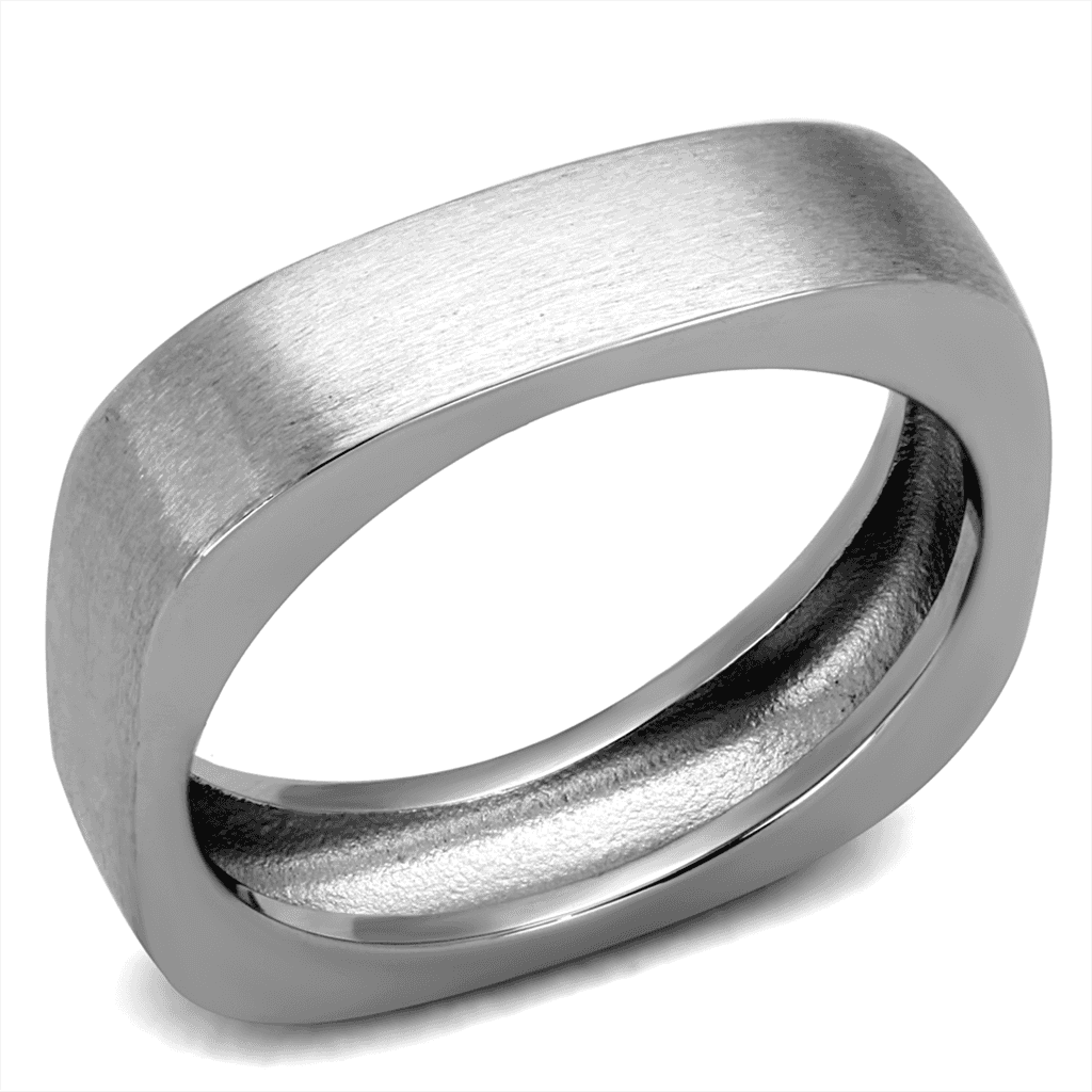 Stainless Steel Brushed Satin Plain Comfort Fit Band Ring view 1