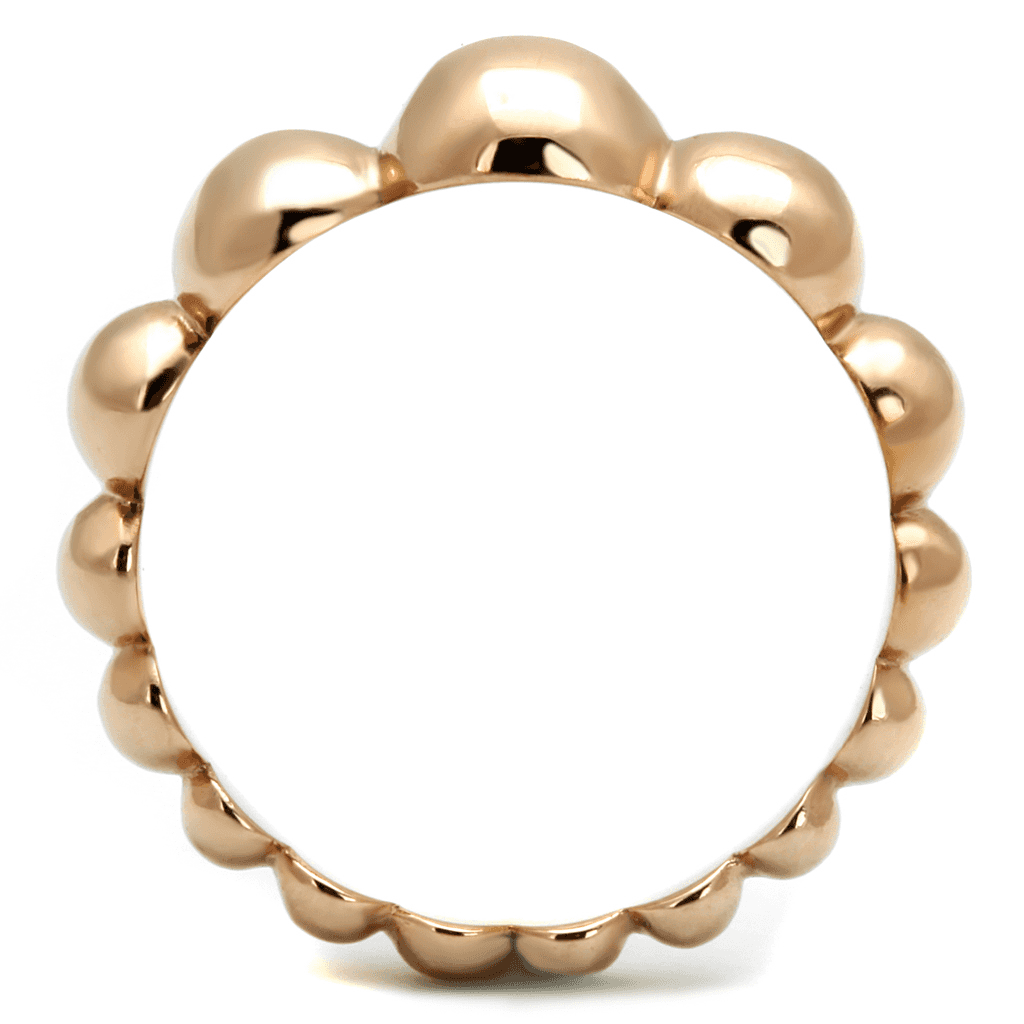 Stainless Steel Rose Gold IP Polished Bead Ball Eternity Ring view 5