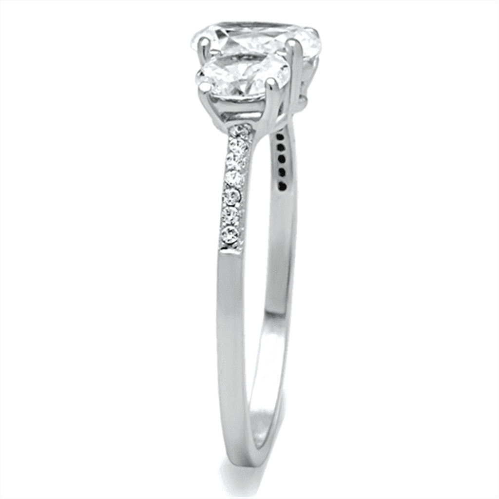 Sterling Silver CZ Pear Baguette Channel Cocktail Ring view 3