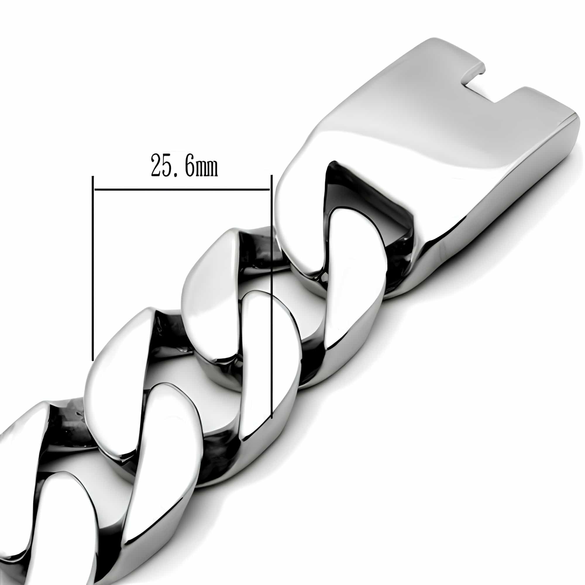 Stainless Steel Silver Polished Heavy Cuban Curb Link Bracelet view 3