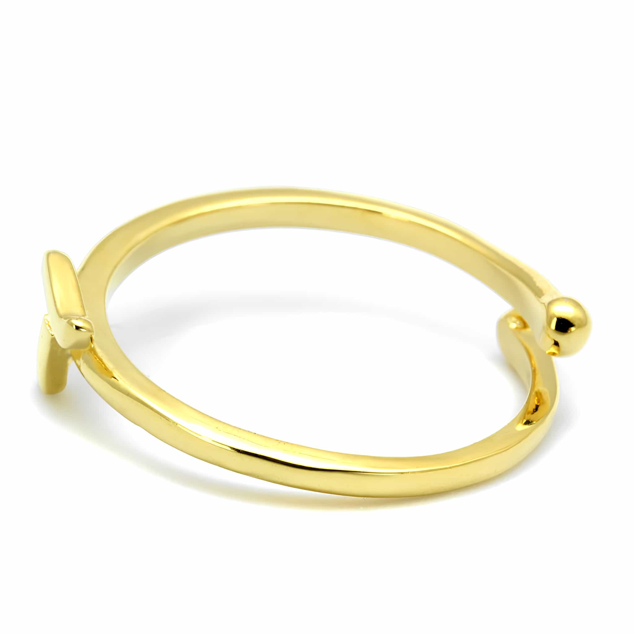 Brass Gold Script Letter T Initial Toe Ring LO4018 view 3