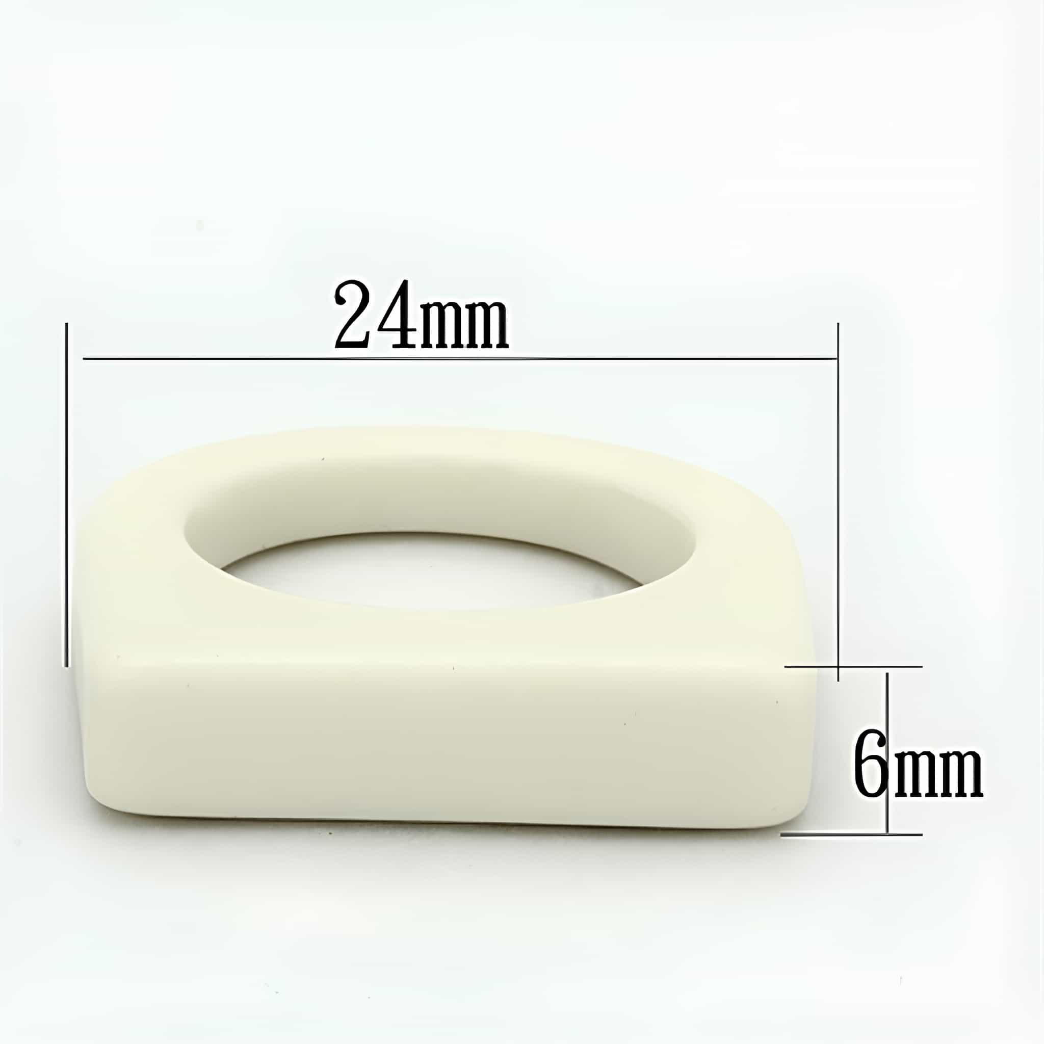 White Resin Flat Top Square Ring view 2