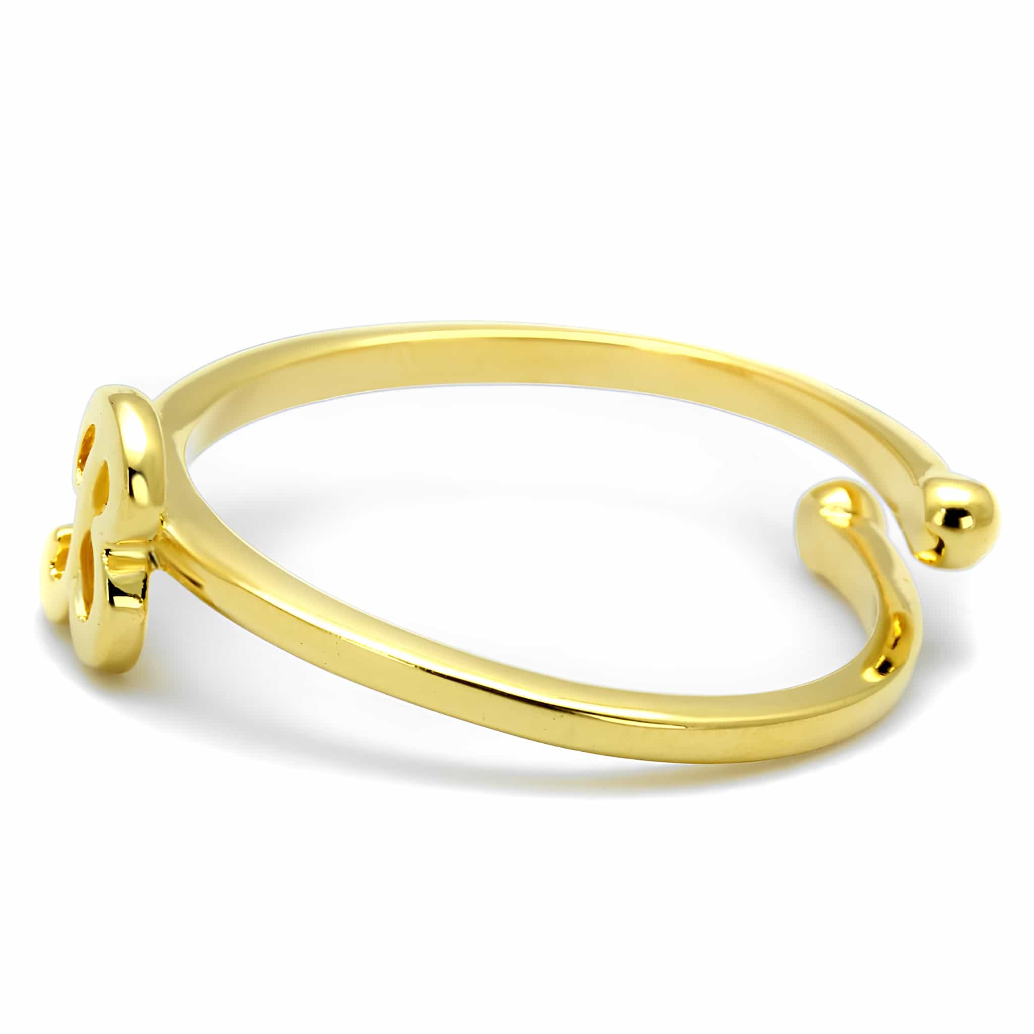 Brass Gold Script Letter B Initial Toe Ring view 3