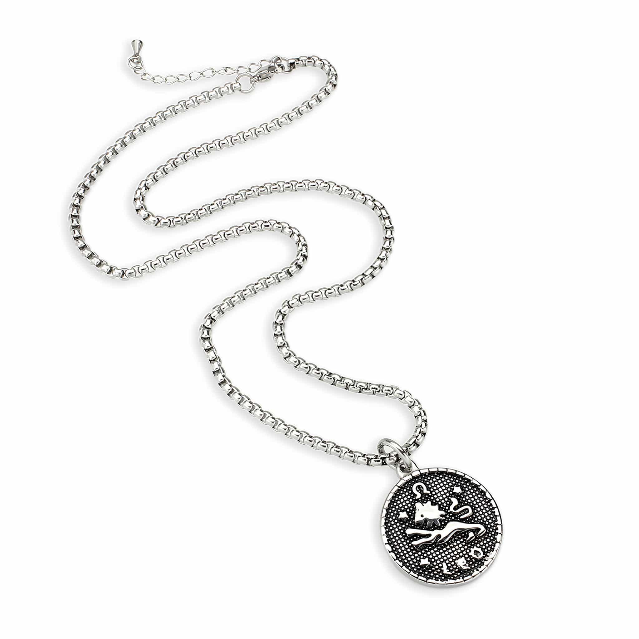 Stainless Steel Silver Leo Zodiac Coin Pendant Chain Pendant view 4