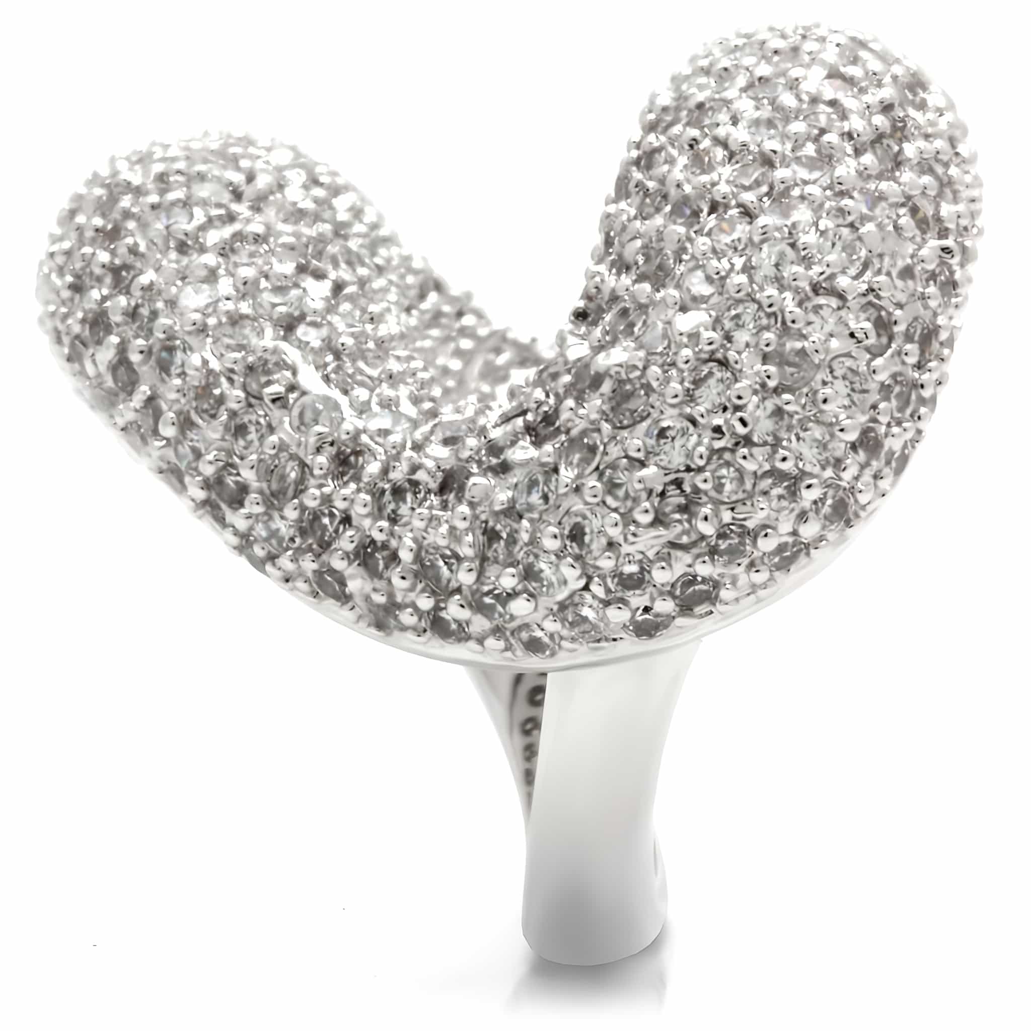 Brass CZ Pavé Split Dome Ring view 5